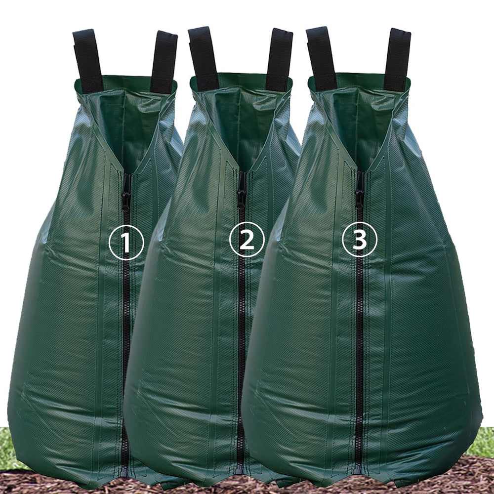 USHIGHLIGHT front view of 3-pack watering bags showing product and capacity benefit