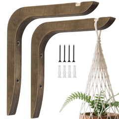 USION front view of wooden plant hanger showing curve and support benefits