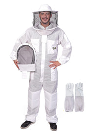 USKEEPERS front view white suit showing full coverage and breathable layers