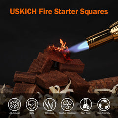 USKICH close-up of wood-fiber and wax texture highlighting consistent ignition performance