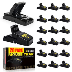 USKICH front packaging showing 20 reusable mouse traps and product benefits