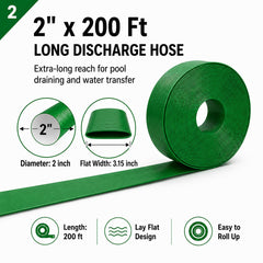 USTAR coiled 2x200' hose on grass demonstrating lightweight portability