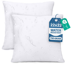 Utopia Bedding front view of two 22x22 pillows showing clean white design and neat finish, enhances decor