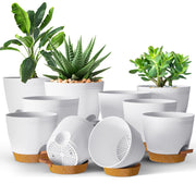 Utopia Home front view of ten white planters showing sizes and clean design — stylish storage