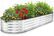 Utopia Home front view of galvanized raised bed showing neat planting space and accessibility