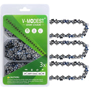 V-MODEST front packaging showing 24-inch chains and model info, durable replacement