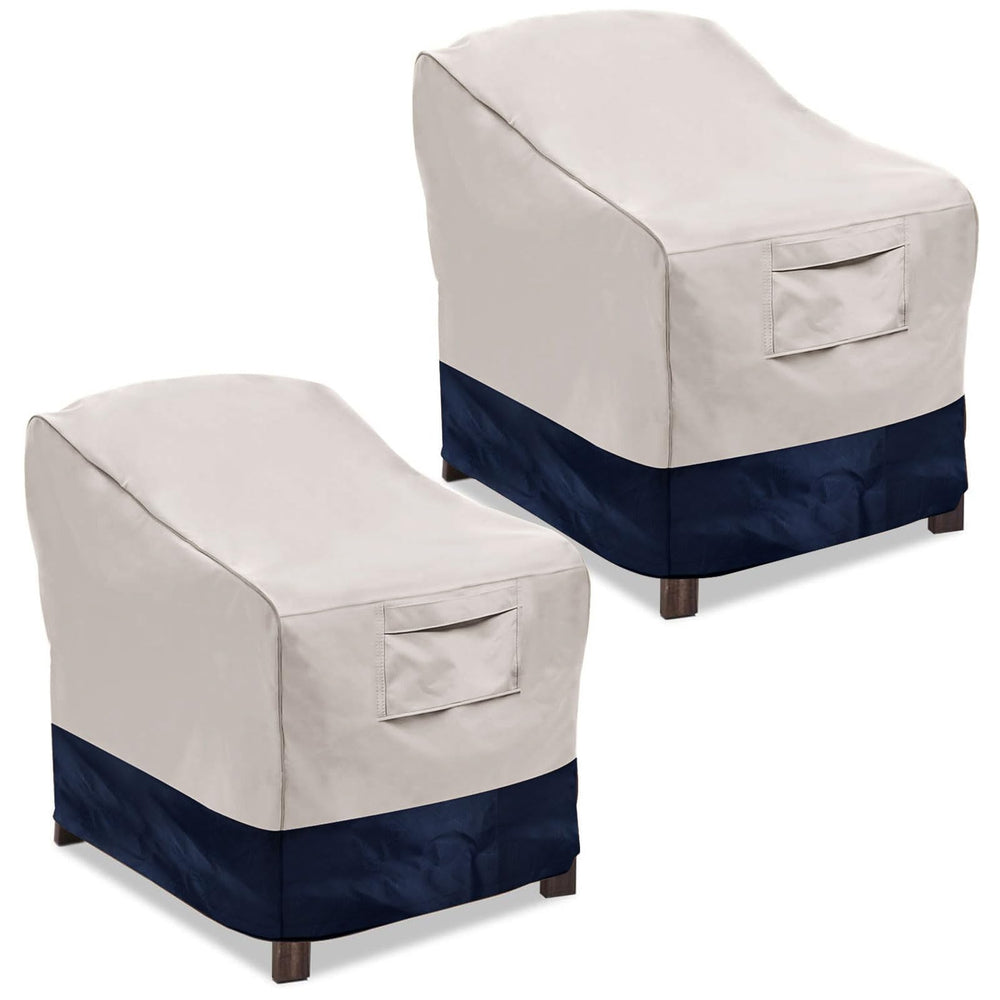 Vailge front-facing cover on large patio chair showing full protection