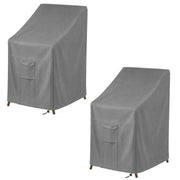 Vailge front view of cover protecting stacked chairs for year‑round defense