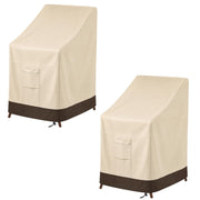 Vailge front view of stackable chair cover protecting chairs outdoors