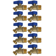 VALVE XFITTNG front view of 10-pack hose bibbs showing uniform finish and threads for reliable connections