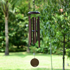 Vanquer front view of bronze wind chimes showing elegant full assembly and benefit durable decor