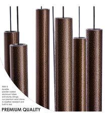 Vanquer wind chimes hanging on porch producing calming melody and enhancing outdoor ambiance