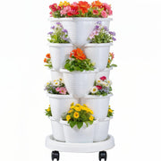 VECELO front view of 5-tier planter showing compact stacked design and accessibility