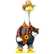 VEHICAR porch goose front view showing full scarecrow outfit for instant fall charm