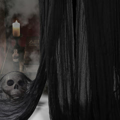 Vellibring front view of full black creepy cloth packaging showing size