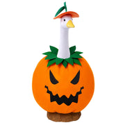 Vellibring front view pumpkin outfit on goose showcasing festive curb appeal