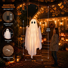 Velqya LED strip lit along ghost demonstrating lighting modes and nighttime visibility benefit