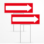 Venicor front view double-sided arrow sign showing clear directions and quick visibility