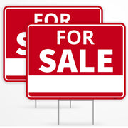 Venicor front view of double-sided for sale sign, high visibility
