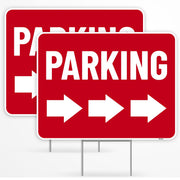 Venicor front-facing parking sign showing clear double-sided message and easy visibility