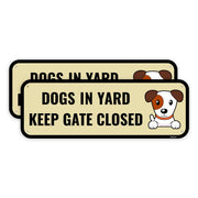 Venicor front view of 2PC gate sign mounted showing clear message and walk-up visibility
