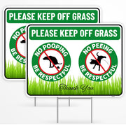Venicor front view signs staked showing bold letters and clear deterrent benefit