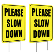 Venicor front view of double-sided sign showing clear warning and improved safety
