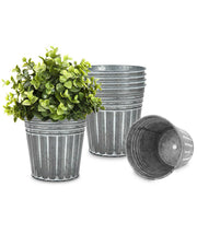 vensovo front view of six metal planters showing size and coordinated set benefit