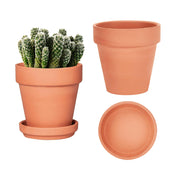 vensovo front view of two pink terracotta pots showing clean design and durability