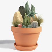 vensovo front view of 8-inch terracotta planter showing clean rim and pink finish for decor
