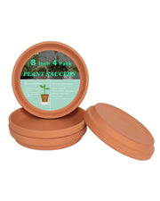 vensovo front view of 8-inch terracotta saucer showing natural finish and protection