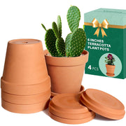 vensovo front view of four pots showing shape and pink finish, durable design