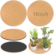 Venyat front view of 16-inch cork coaster protecting floor with neutral look and durability