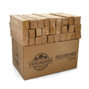 VERSAWOOD front bundle view showing compact 8-inch barkless logs for easy fueling
