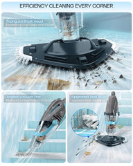 VERVEWAVE vacuum in use on pool floor removing leaves fast and reducing cleaning time