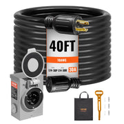 VEVOR front view of 30A kit showing cord and inlet box for secure power
