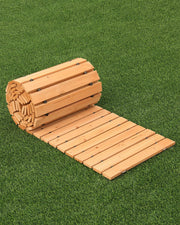 VEVOR front view showing full cedar walkway and natural look benefit