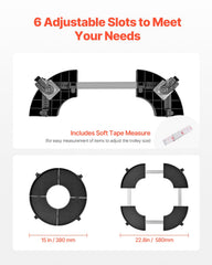 VEVOR dolly wheel lock detail demonstrating secure parking and floor protection