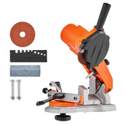 VEVOR sharpener front view showing stable bench base and controls for reliable sharpening