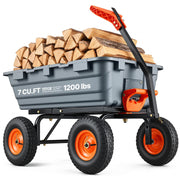 VEVOR front view of full cart showing sturdy frame and large capacity