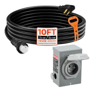 VEVOR inlet box and 10ft cord showing complete kit and weather protection
