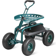 VEVOR garden cart front view showing frame and wheels for sturdy mobility