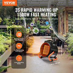 VEVOR heater tilted 25 degrees demonstrating directional heating and stability
