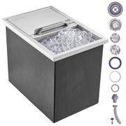 VEVOR ice chest front view showing compact stainless exterior and clean finish