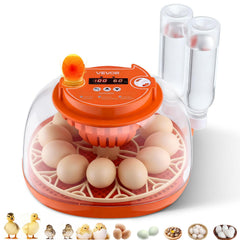VEVOR incubator front view showing compact design and easy access benefit