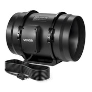 VEVOR inline fan front view showing compact housing and airflow benefit