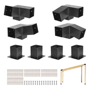 VEVOR front view of pergola bracket kit showing durable connectors and post bases