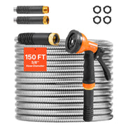 VEVOR stainless steel hose front view showing durable build and long reach