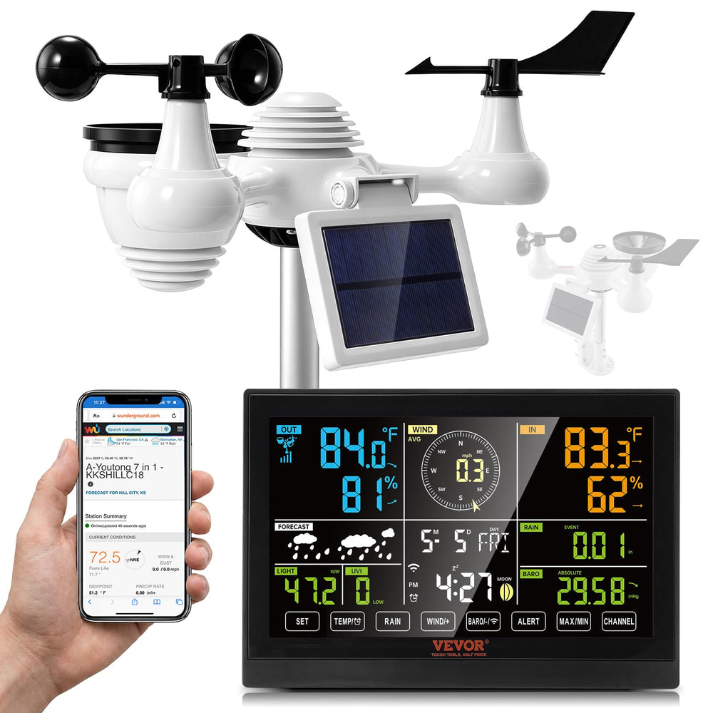 VEVOR front display showing weather readings and clear large digits for easy viewing
