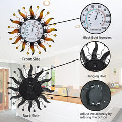 VEWOGARDEN metal sun ray detail showing rust-resistant finish and beads